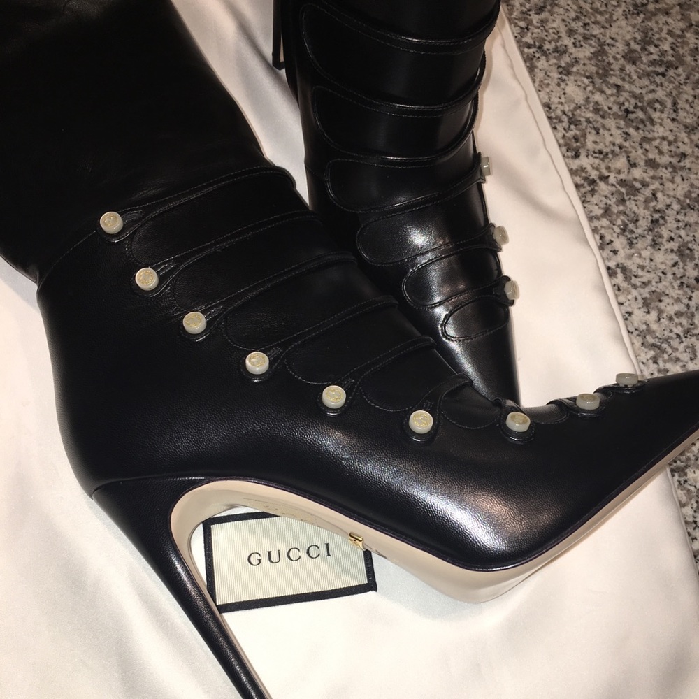 ❣️SOLD❣️GUCCI 💯 Aneta Leather Knee Boot 40.5